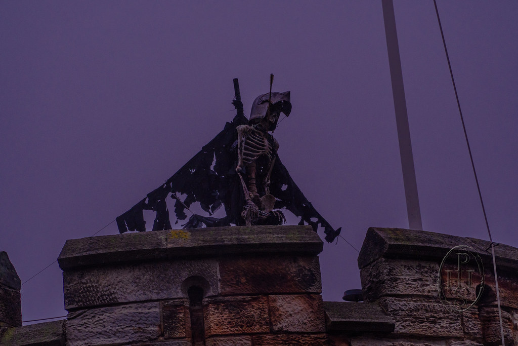 Skeleton in Scarecrow Village Display at Dirleton Castle East Lothian Scotland 2 of 5