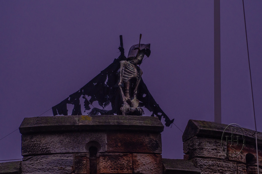 Skeleton in Scarecrow Village Display at Dirleton Castle East Lothian Scotland 3 of 5