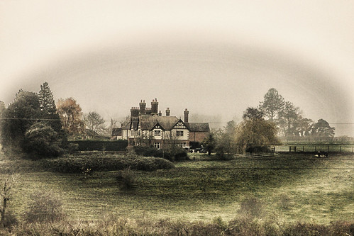 Eastbury Manor in the mist