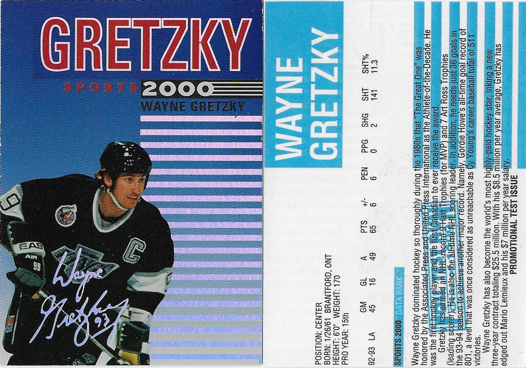 1993 Sports 2000 Data Bank Promo - Gretzky, Wayne (silver foil)