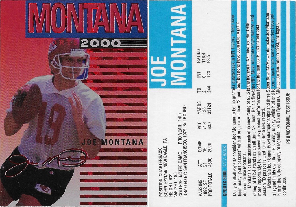 1993 Sports 2000 Data Bank Promo - Montana, Joe (red foil)