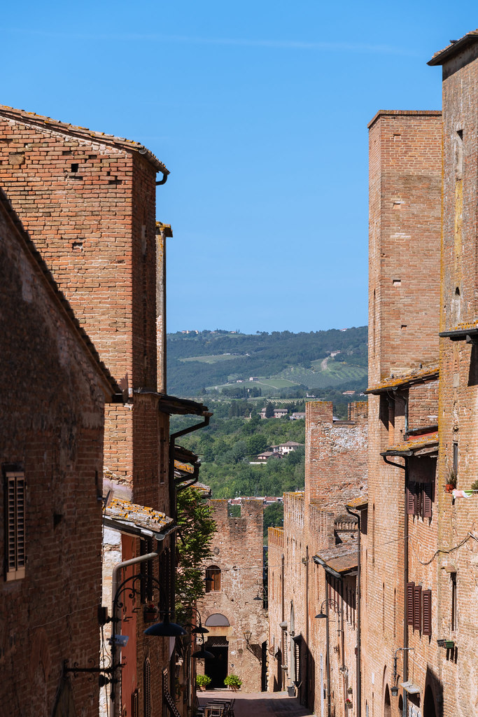 The Main Street In Ancient Certaldo, Tuscany
