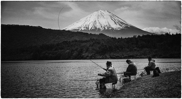 Fishing at Mount Fuji