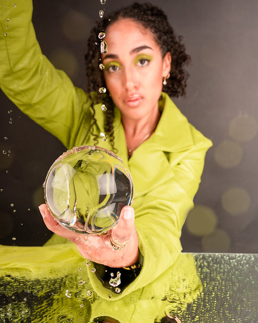 WATER, multiply mirroring model Zoe Aishatu's face