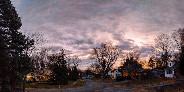 neighborhood December sunrise from my front yard