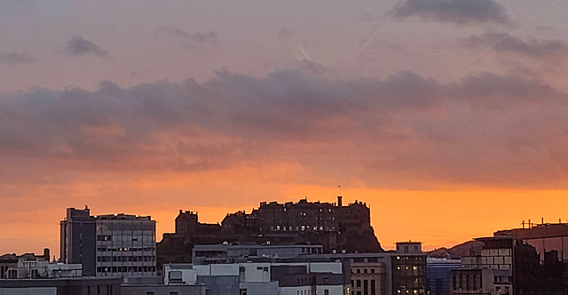 Edinburgh castle sunrise.