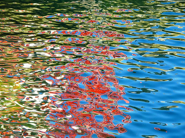Water Art: Distorted harbour reflections