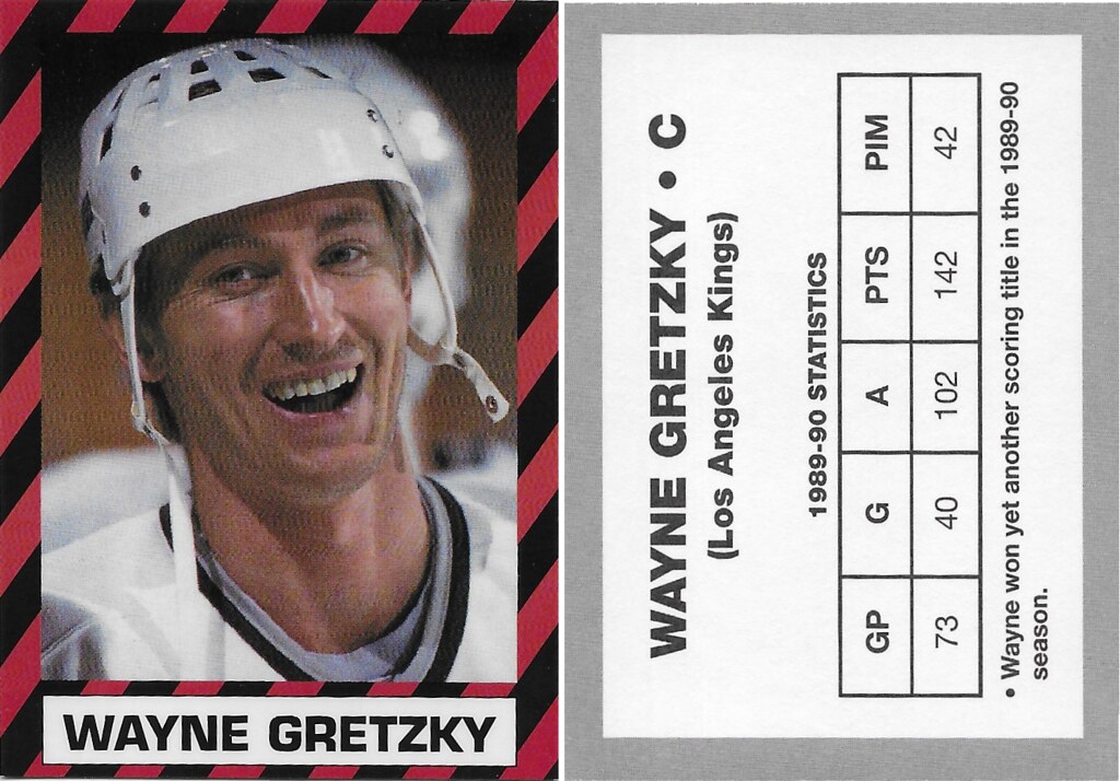 1991 Red and Black Stripe Hockey Set - Gretzky, Wayne (close up)