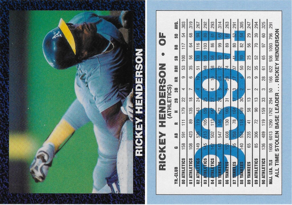 1991 Blue Marbled Border Multi-Sport Set - Henderson, Rickey