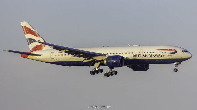 LLBG - British Airways 777-200 G-VIIK