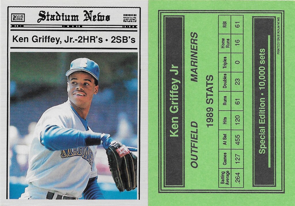 1990 Stadium News Special Edition - Griffey Jr, Ken (2 HR 2 SB)