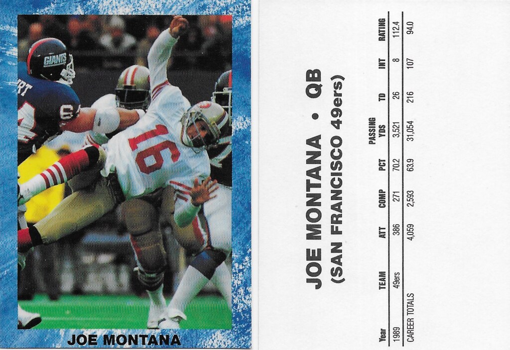 1990 Blue Cloudy Border Football Set - Montana, Joe