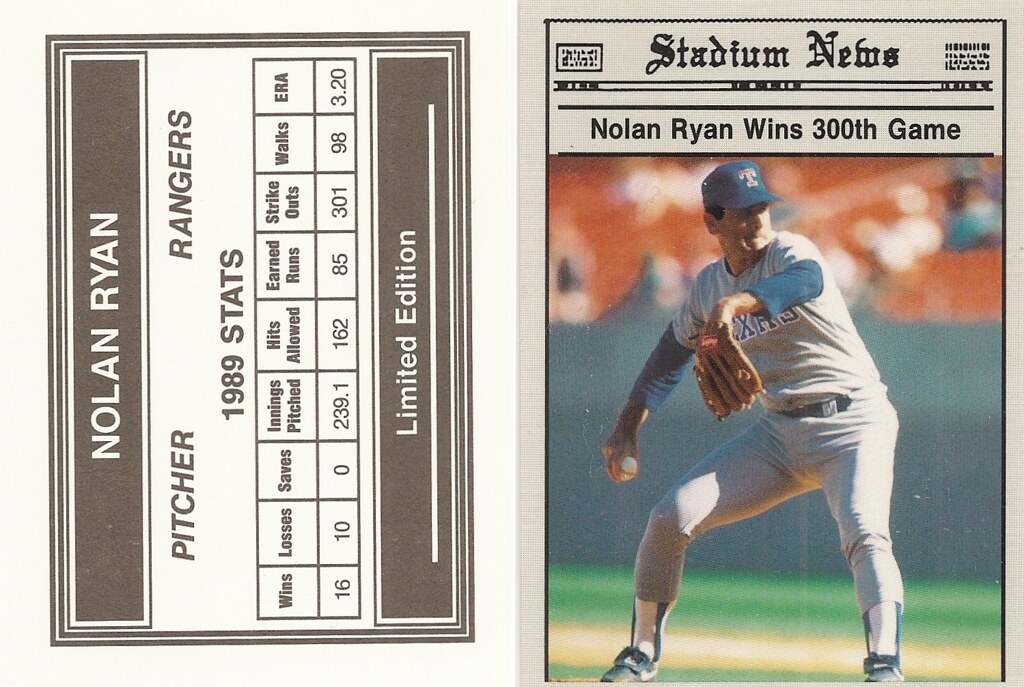 1990 Stadium News Limited Edition - Ryan, Nolan (300 Wins)