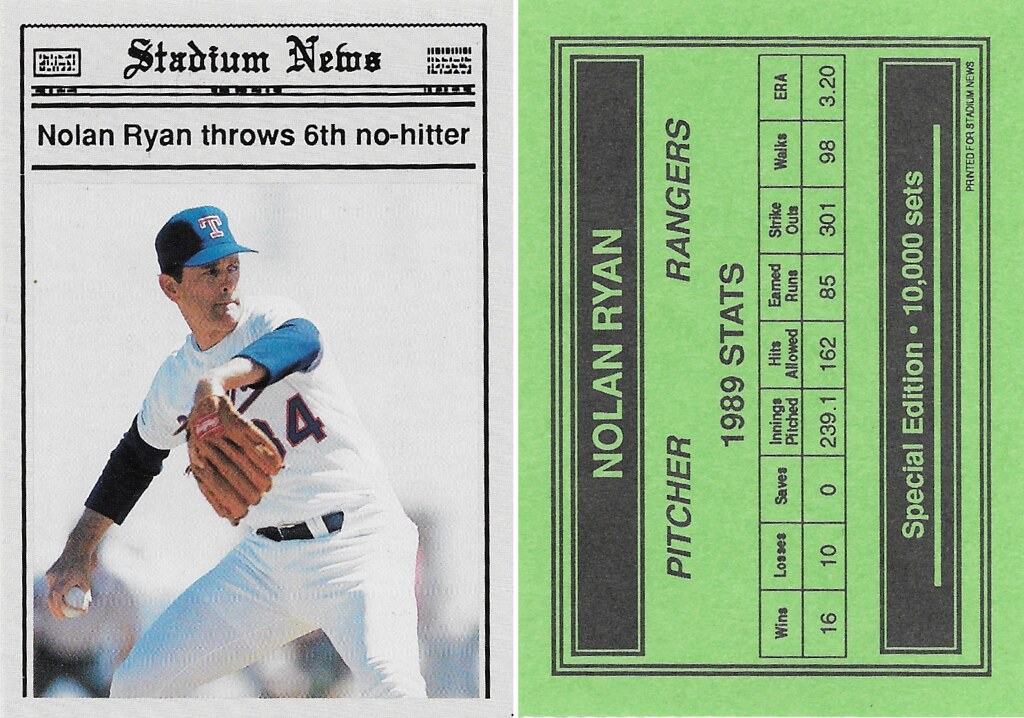 1990 Stadium News Special Edition - Ryan, Nolan (6th No hitter)