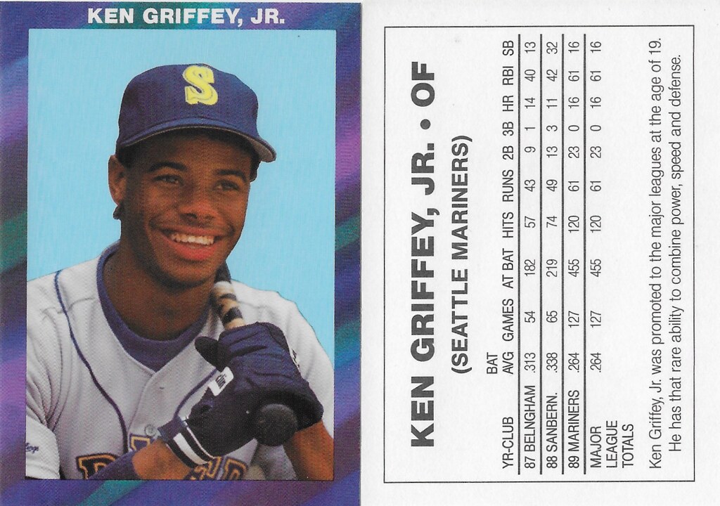 1990 Griffey Purple Five Card Set - Griffey Jr, Ken (bat on shoulder)