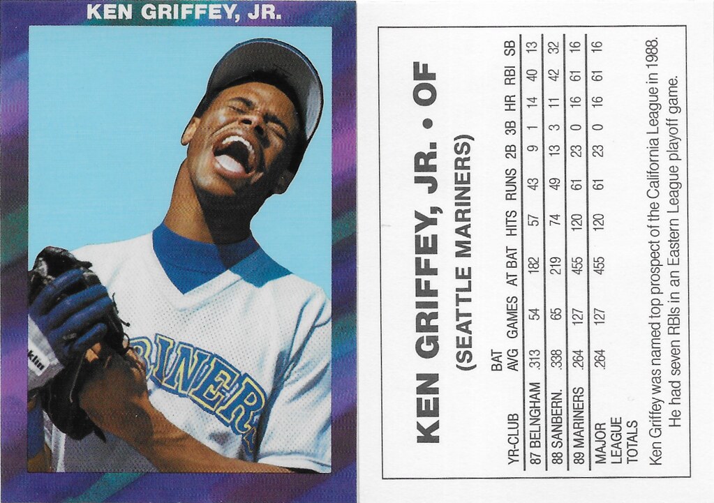 1990 Griffey Purple Five Card Set - Griffey Jr, Ken (laughing)