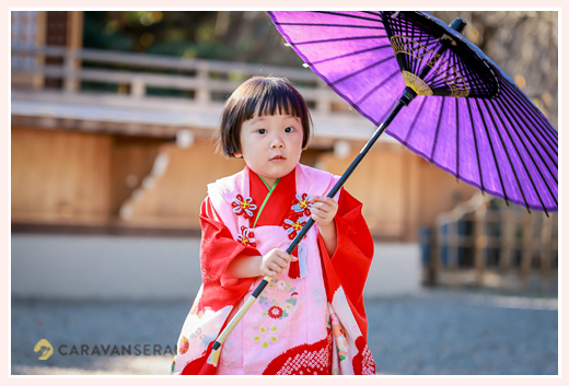 市原稲荷神社で七五三　愛知県刈谷市　3歳の女の子