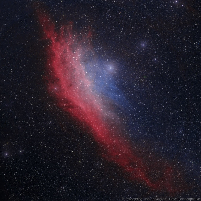 California nebula in tricolor