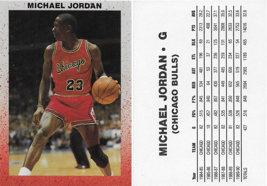 1991 Jordan Red Speckled Border Five Card Set - Jordan, Michael (dribbling)