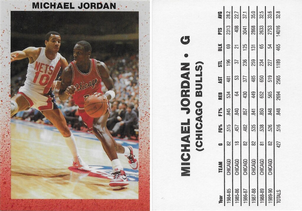 1991 Jordan Red Speckled Border Five Card Set - Jordan, Michael (against Nets)