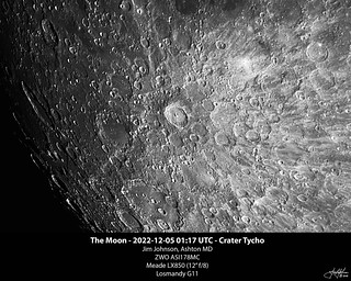 The Moon 2022-12-05 01:17 UTC - Crater Tycho