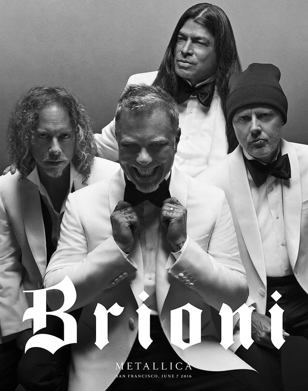 Учасники гурту «Metallica» рекламують костюми Brioni. Фото