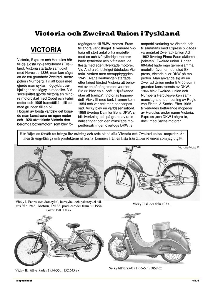 Victoria och Zweirad Union i Tyskland, Mopedbladet nr 1, 2001 (1)