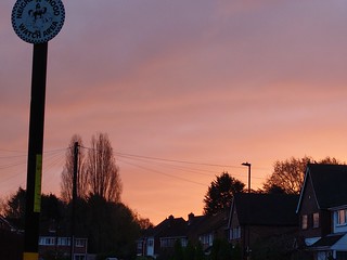 Sunrise over Peverell Drive from Fox Hollies Road