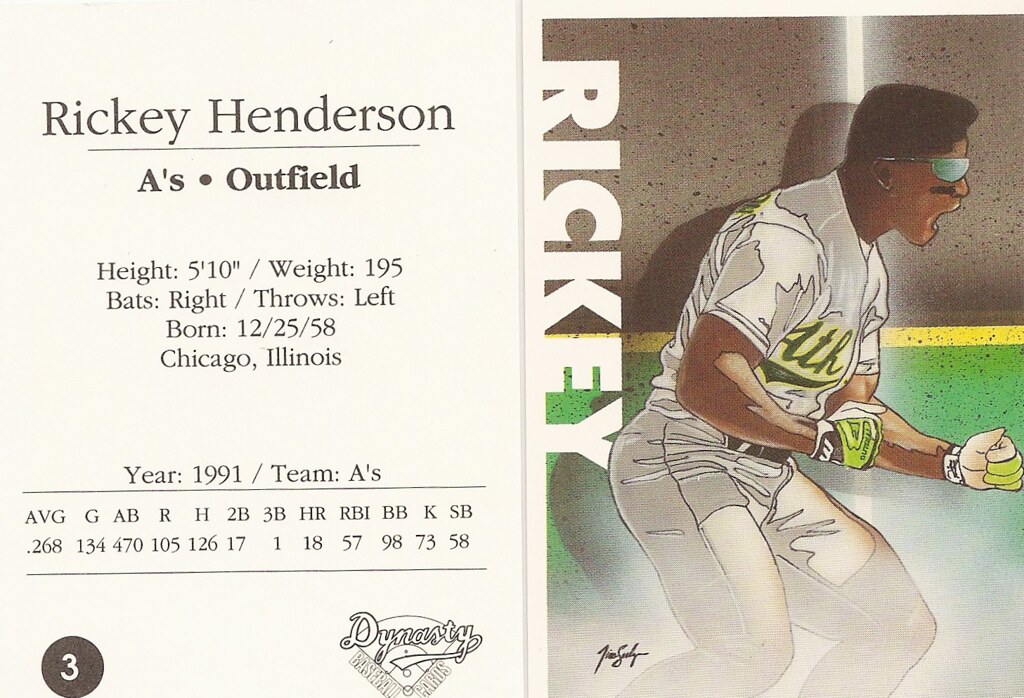 1992 Dynasty Baseball Cards - Henderson, Rickey