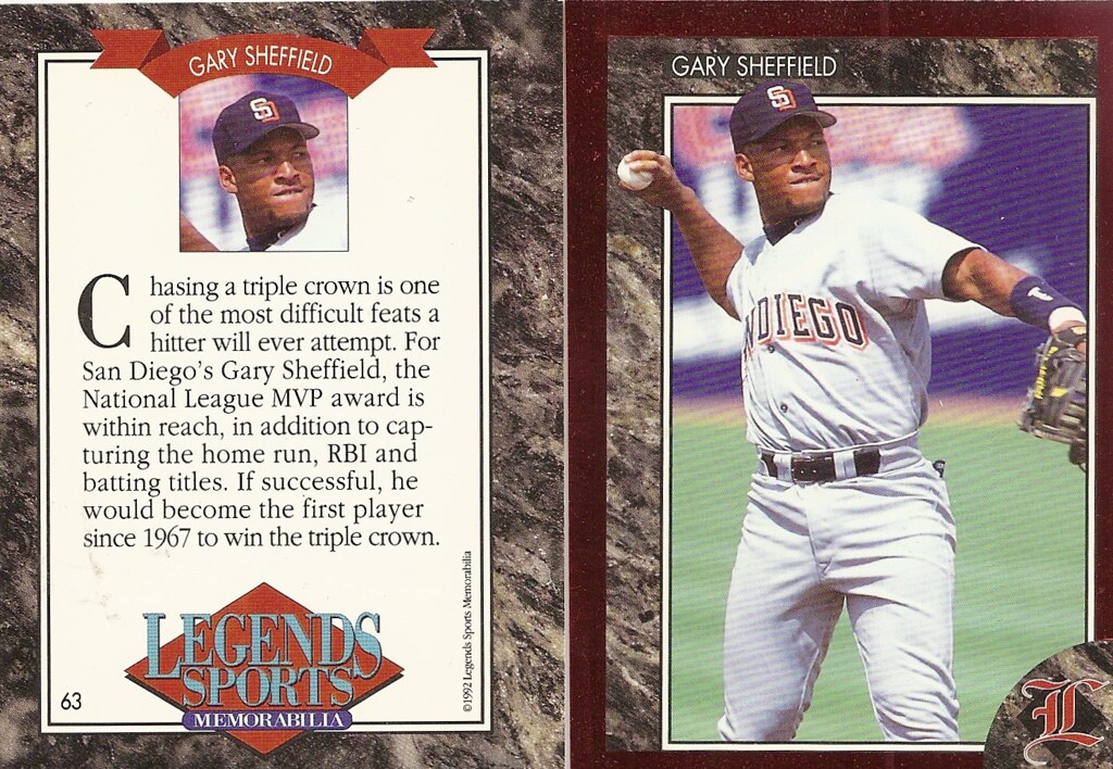1992 Legends Magazine Insert Red - Sheffied, Gary