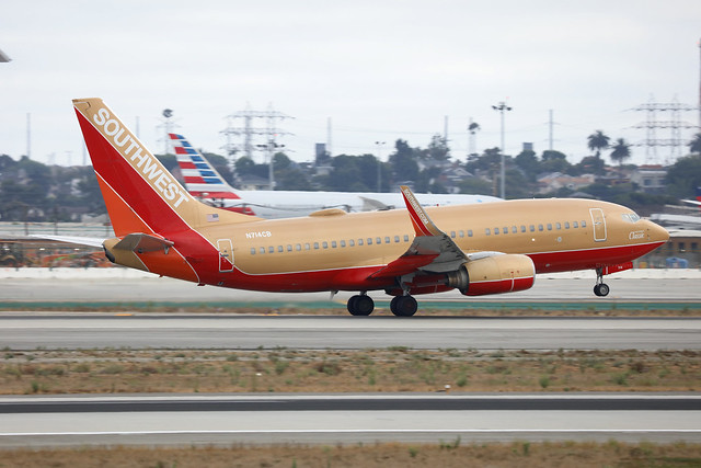 N714CB, Boeing 737-700, Southwest Airlines, Los Angeles
