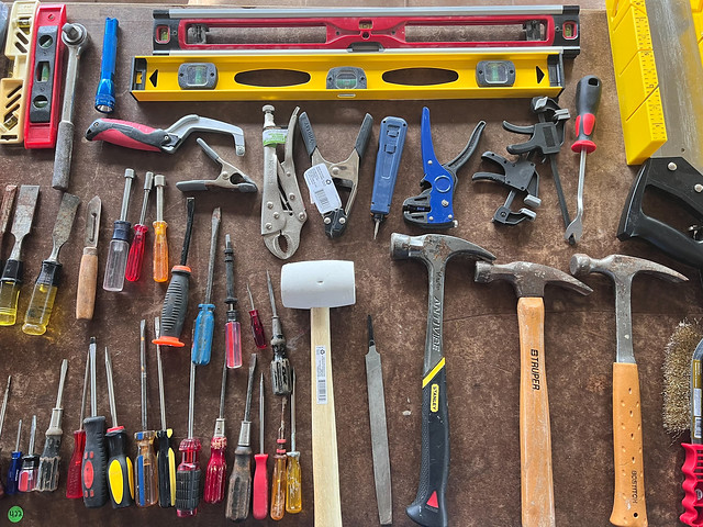 table of hand tools