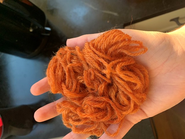 bundle of orange yarn