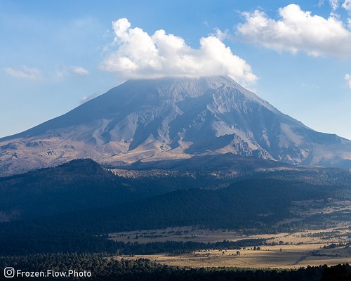 Volcán Popocatépetl visto desde la comunidad de Tepehitec en el estado de Tlaxcala, México. Foto: Emmanuel Flores