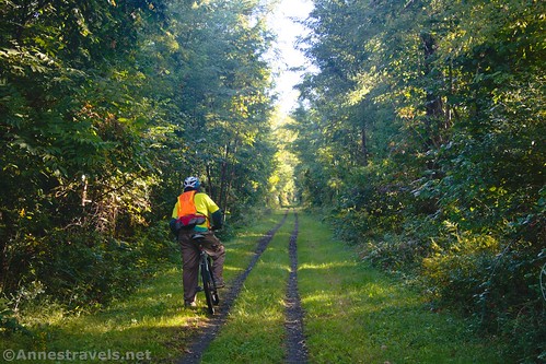 Biking along the Genesee Valley Greenway, Rochester, New York
