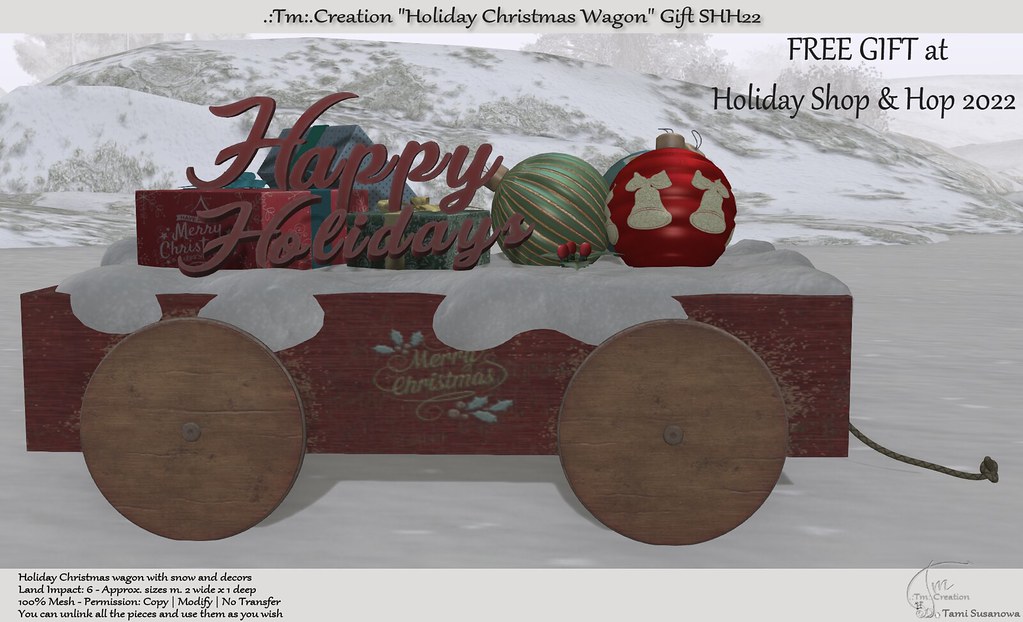 .:Tm:.Creation Holiday Christmas wagon SHH22 - Gift Holiday Shop and Hop 2022