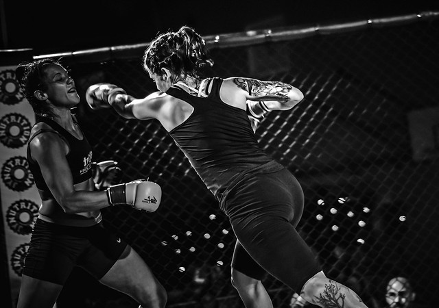 Women's MMA cage fight
