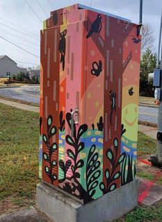Painted Utility Box - Roswell Arts Fund -Catlanta