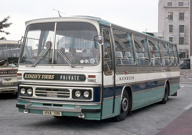 Kenzie’s . Shepreth , Cambridgeshire . HVA111N . Bretonside Bus Station , Plymouth , Devon . Thursday 23rd-September-1976.
