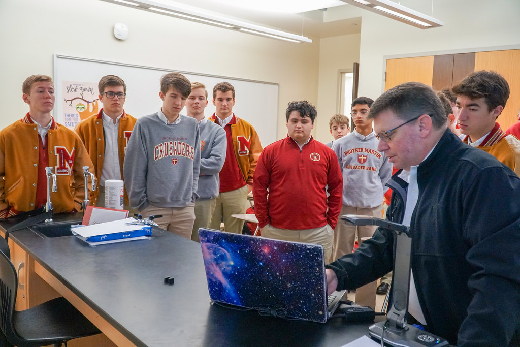 Dr. Sean Collins Visits Brother Martin's Excalibur National Science Honor Society