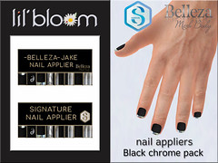 LB Belleza Jake and Signature nails Black Chrome