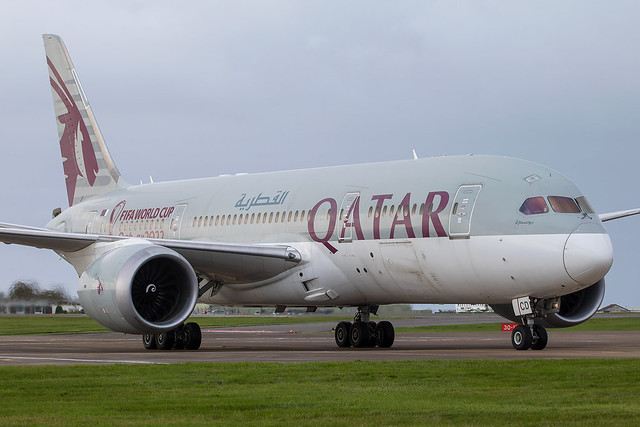 Qatar Airways - Boeing 787-8 Dreamliner A7-BCD @ Cardiff