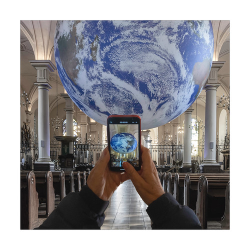 derbycathedral gaia gaiaworld earthview giaiartworkinstallation niiiiij astronautview iphoneview derby cathedralexhibition nottinghamoutlawsphotographicsociety nops iphone