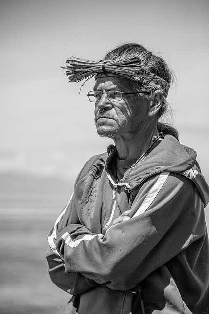 A member of the Makah Tribe standing Guard at Cape Flattery