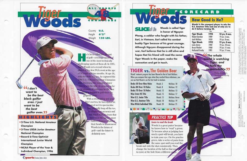 1996 Sports Heroes Feats & Facts - All-Sports Champions - Woods, Tiger 54a