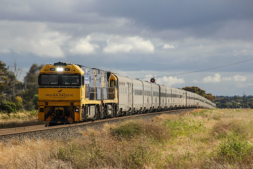 NR29 and NR27 lead the Indian Pacific out of Horsham for another diverted trip to Goulburn by bukk05, nr29 world railroad tourism train photography photo hp tour tracks engine rail railway overcast loco