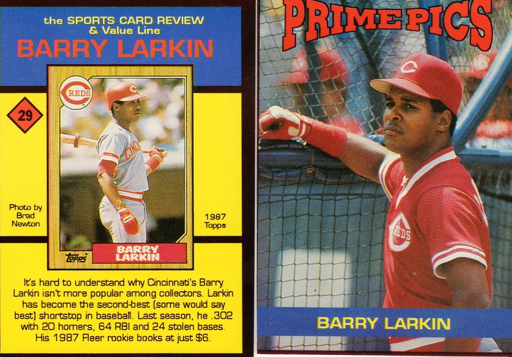 1992 Sports Card Review Prime Pics Magazine Insert - Larkin, Barry
