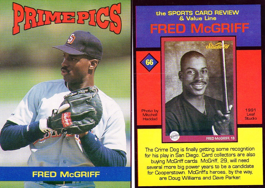 1992 Sports Card Review Prime Pics Magazine Insert - McGriff, Fred