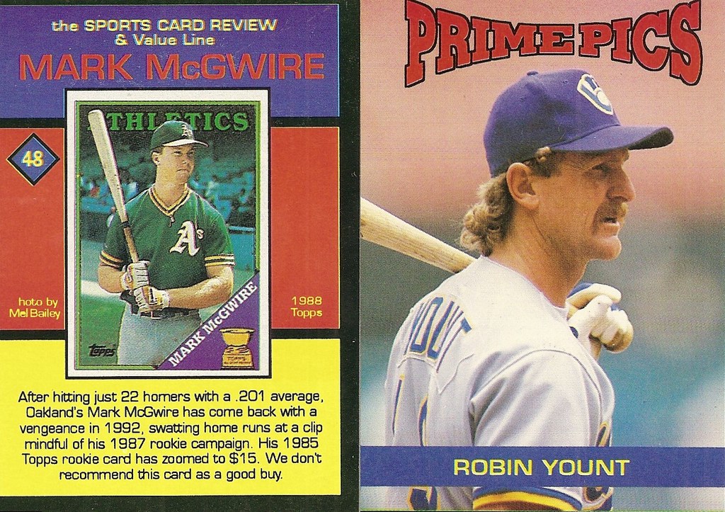 1992 Sports Card Review Prime Pics Magazine Insert - Yount, Robin
