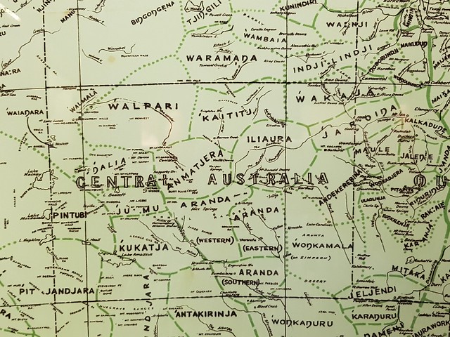 Central Australia detail of Map showing the distribution of the Aboriginal Tribes of Australia, by Norman B. Tindale, 1940, State Library of South Australia.